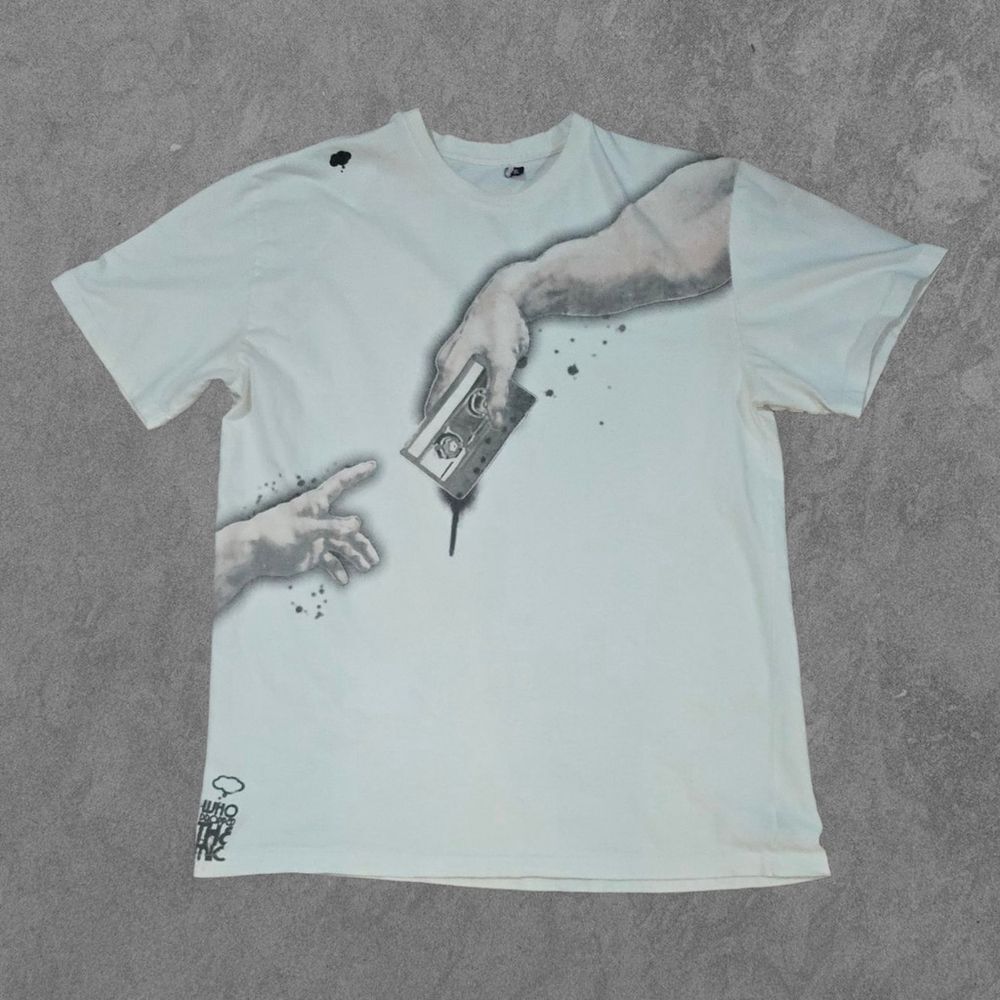 Y2K Azzure Denim Shirt XL Who Dropped The Mic Renaissance Hip Hop Streetwear